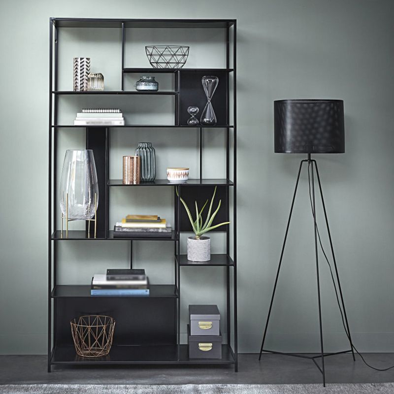 Industrial Style Metal Bookshelf Black Open Regal Bücherregal für Büro