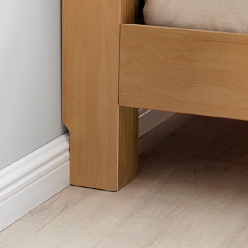 Scandinavian Solid Wood Bed with Headboard 39.37" Tall Standard Bed