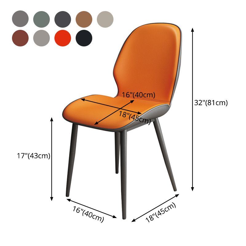 El comedor contemporáneo del metal preside el cuero de la PU que cena las sillas sin brazos para el uso interior