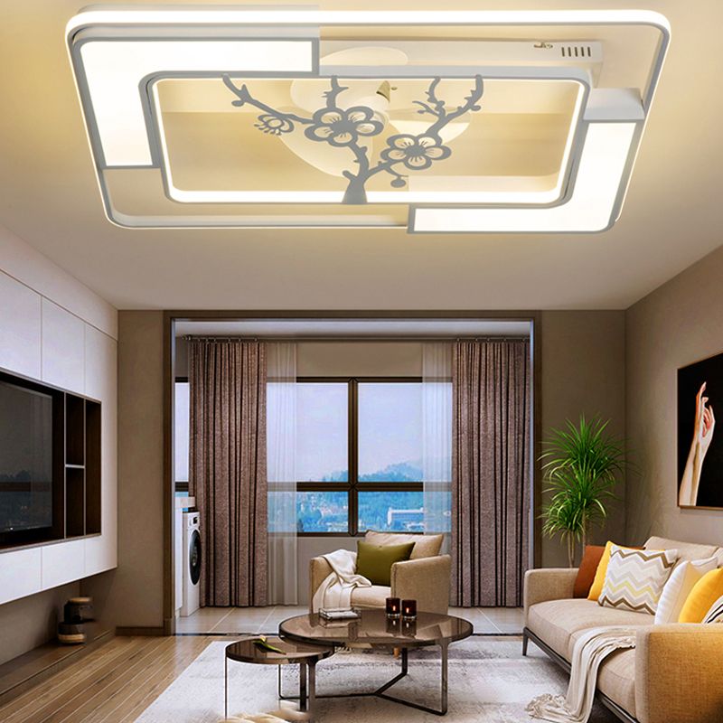 Lampada per ventola a soffitto moderna Nordic Acrilico da letto da letto Soggiorno semifulò la luce del soffitto