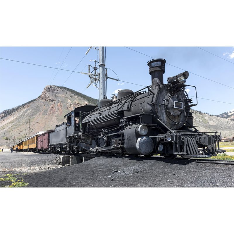 Photography Industrial Train Mural Mildew Resistant Wall Covering for Home Decoration