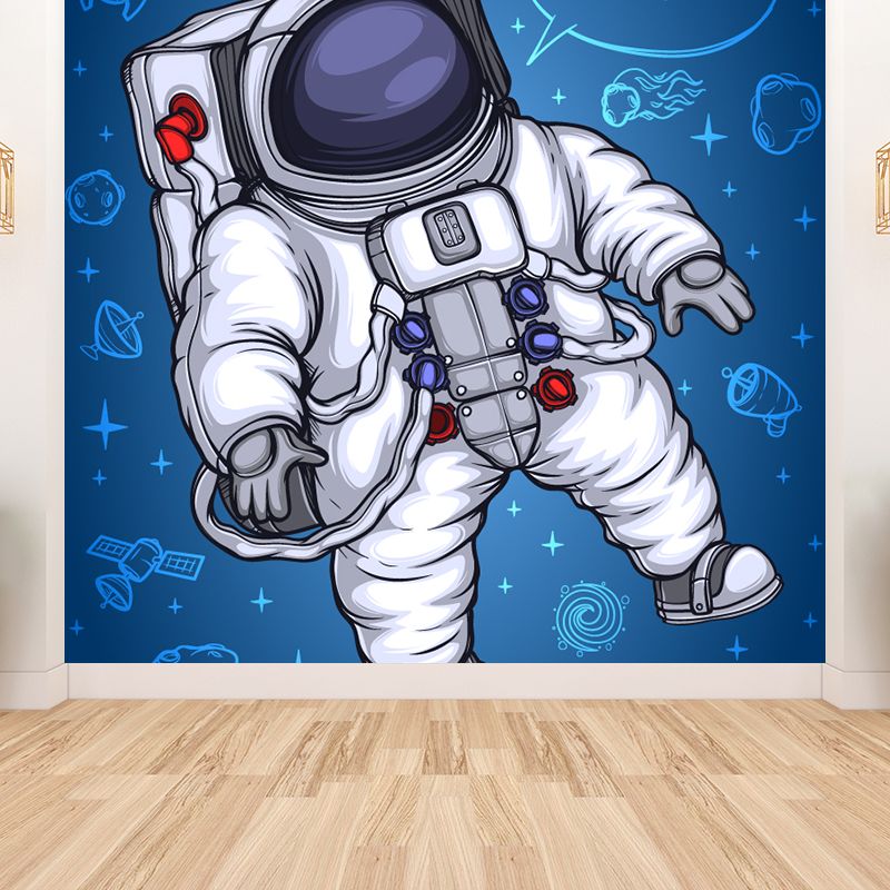 Kids Astronaut Wallpaper Mural Dark Color Boys Bedroom Wall Art, Made to Measure