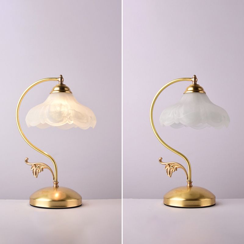 Glass Flower Table Light Contemporary Style Nights and Lamp for Bedroom