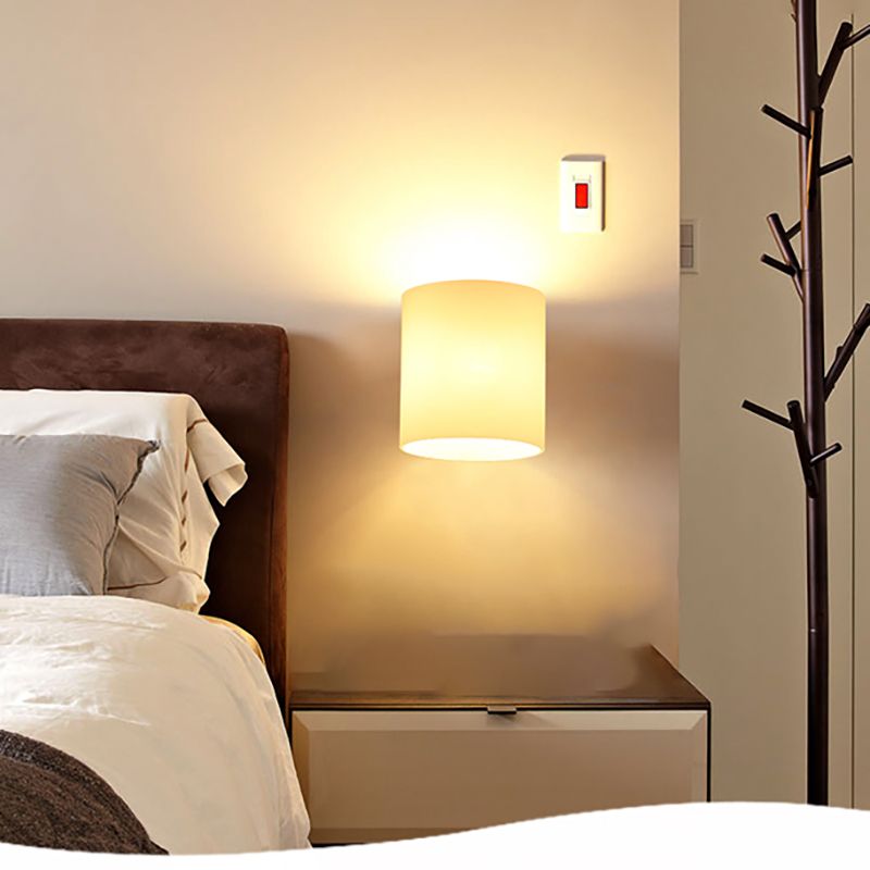 Application de mur de tête simple à 1 tête en verre blanc luminaire de plateau pour salle de lecture pour la salle de lecture