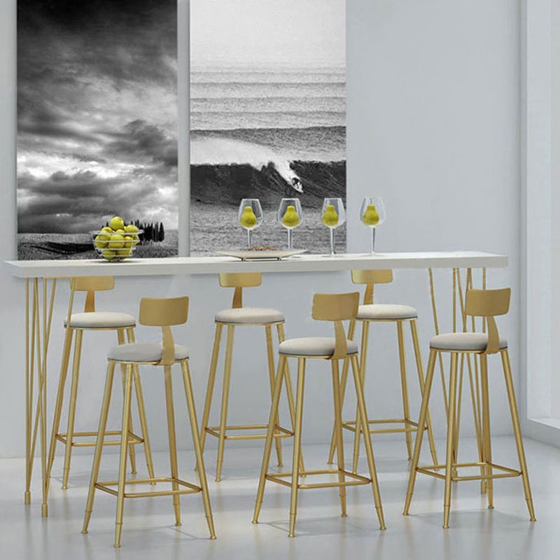 Glam Rectangle Bar Table 1/2/3 Pieces Solid Wood Counter Table with Upholstered Stools