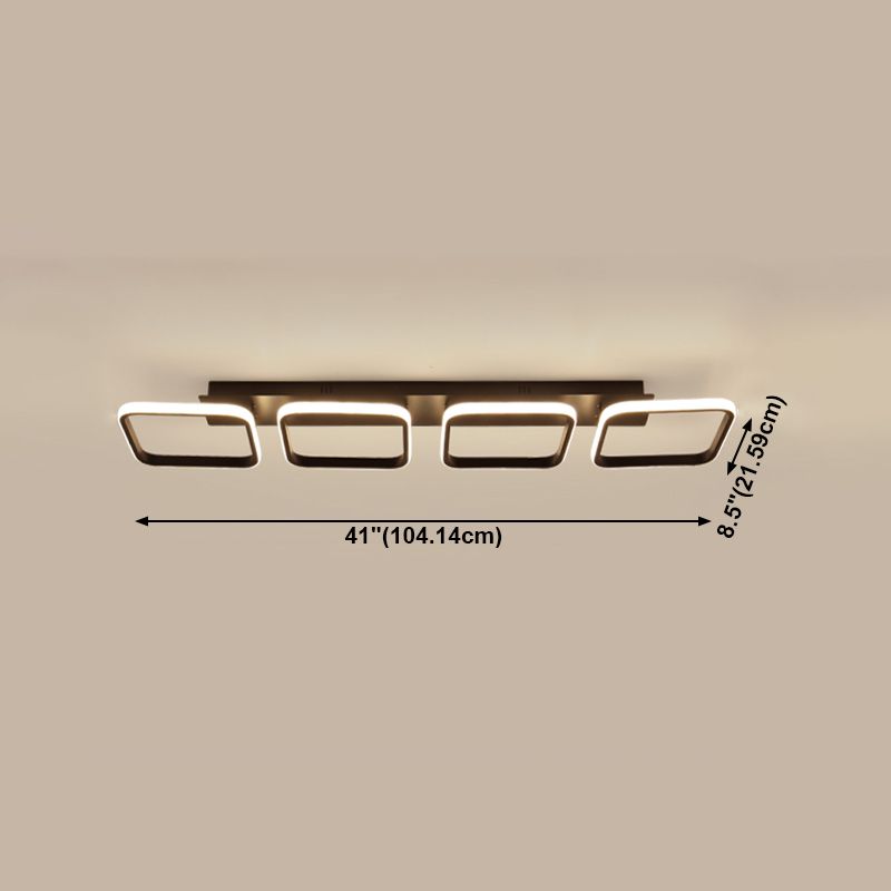 Illuminazione a soffitto quadrata nera Lampada da soffitto a semi-incasso in metallo nordico a LED