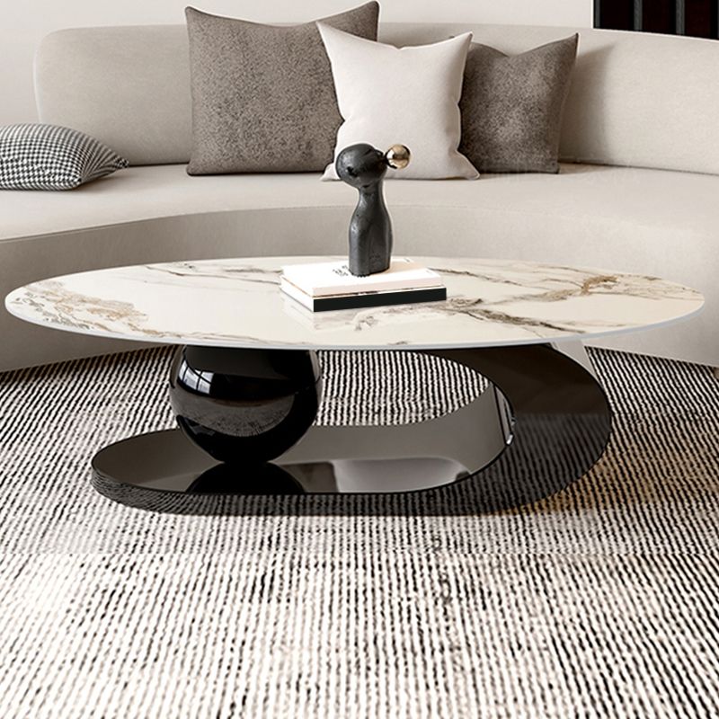 No Distressing Slate Coffee Table Pedestal Oval Single Coffee Table