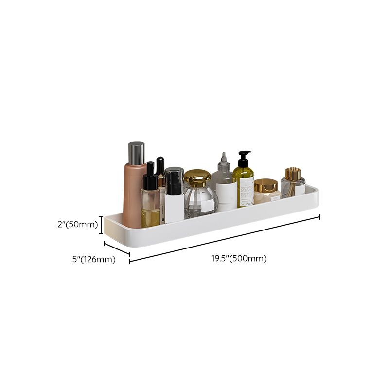 Contemporary Bathroom Accessory Set Metal Bath Shelf in White