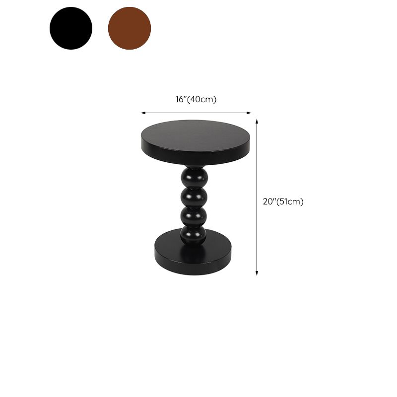 Contemporary End Table Solid Wood Pedestal Round Living Room Side Table
