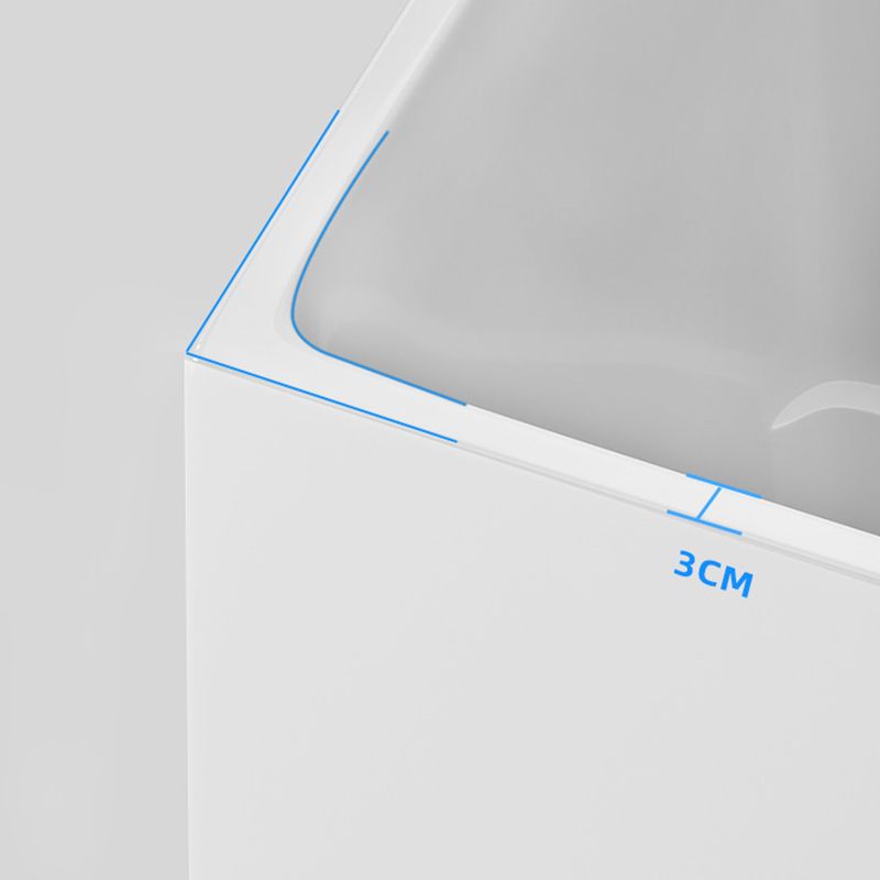 Modern White Rectangle Acrylic Bathtub Freestand Soaking Bathtub with Wood Bedplate