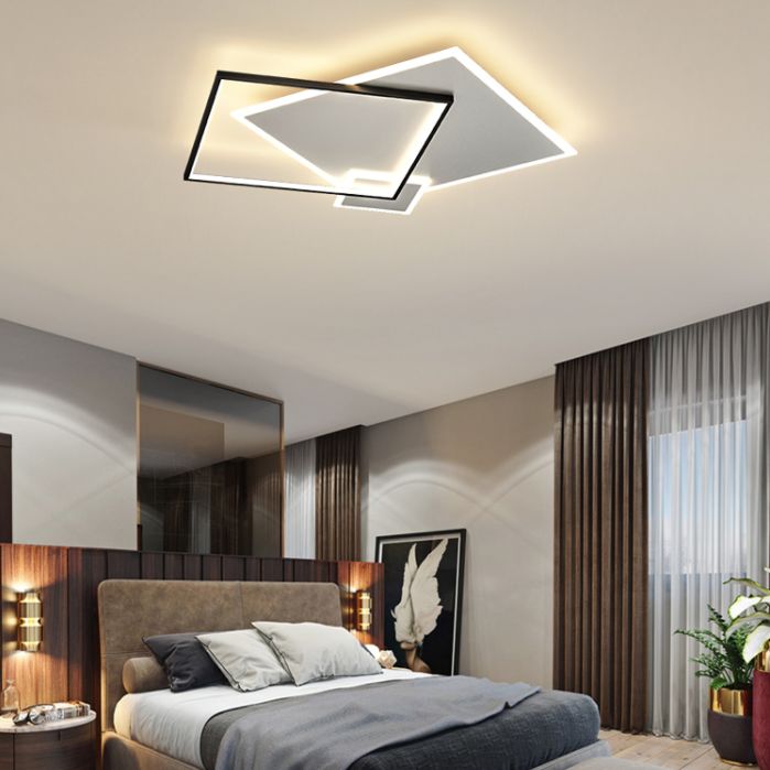 Minimalism Metal LED Flush Mount Geometric Ceiling Mounted Light for Bedroom