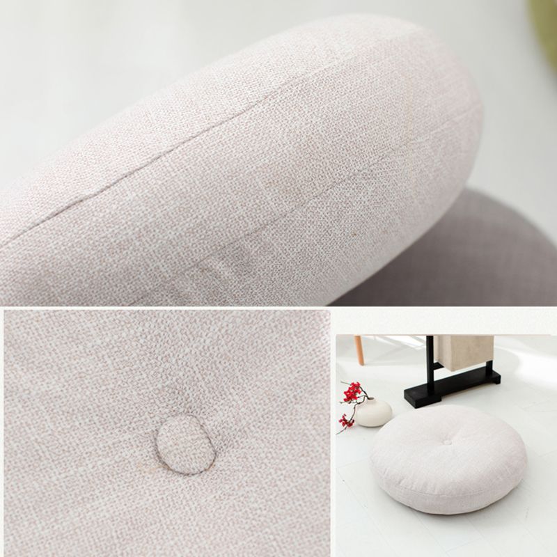 Modern Pouf Ottoman Cotton Upholstered Tufted Tear Resistant Round Ottoman