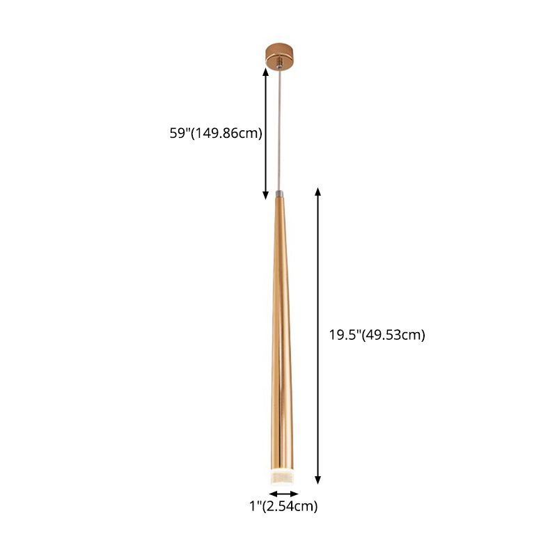 Gold Conical Hanging Light Fixture Simple 1-Light Metal Pendant Lighting for Bar