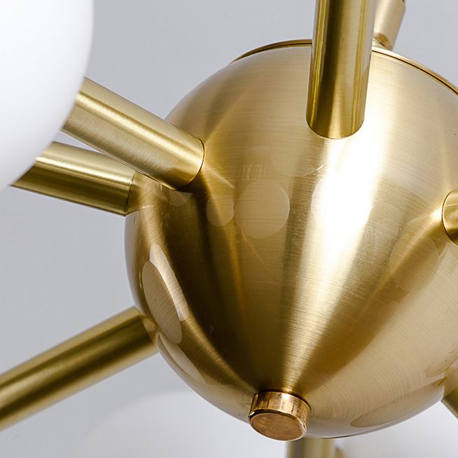 Modern Starburst Hanging Chandelier Light Opal Glass Shade Ceiling Chandelier for Living Room