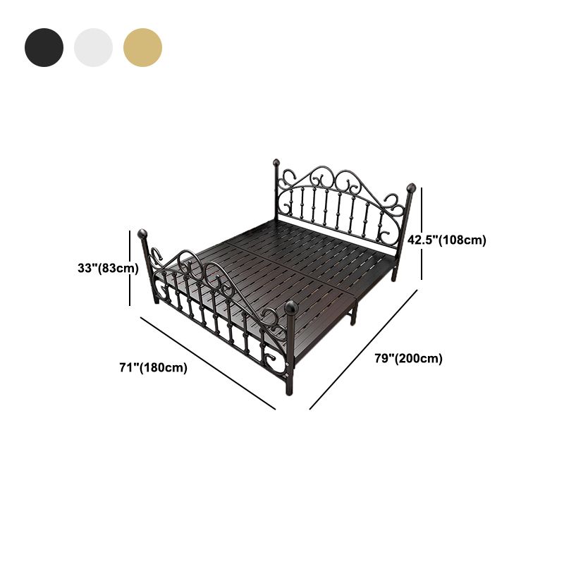 Contemporary Style Standard Bed Metal Bed Frame with Headboard