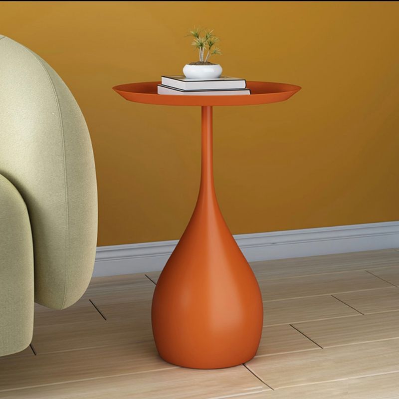 Mid-Century Side Table Metal Pedestal Tray Top Living Room End Table