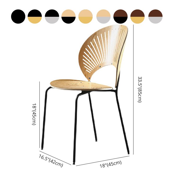Metal Contemporary Kitchen Dining Side Chair Open Back Dining Chairs