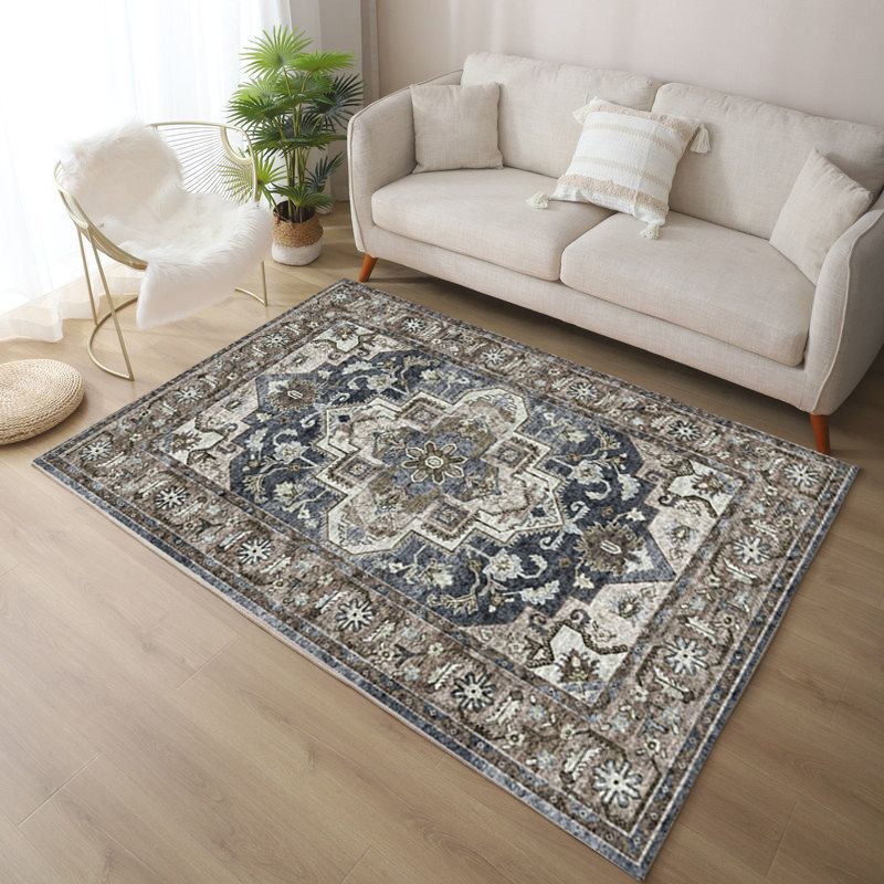 Klassischer Stammesdruckteppich Polyester Innenteppich nicht rutschfest