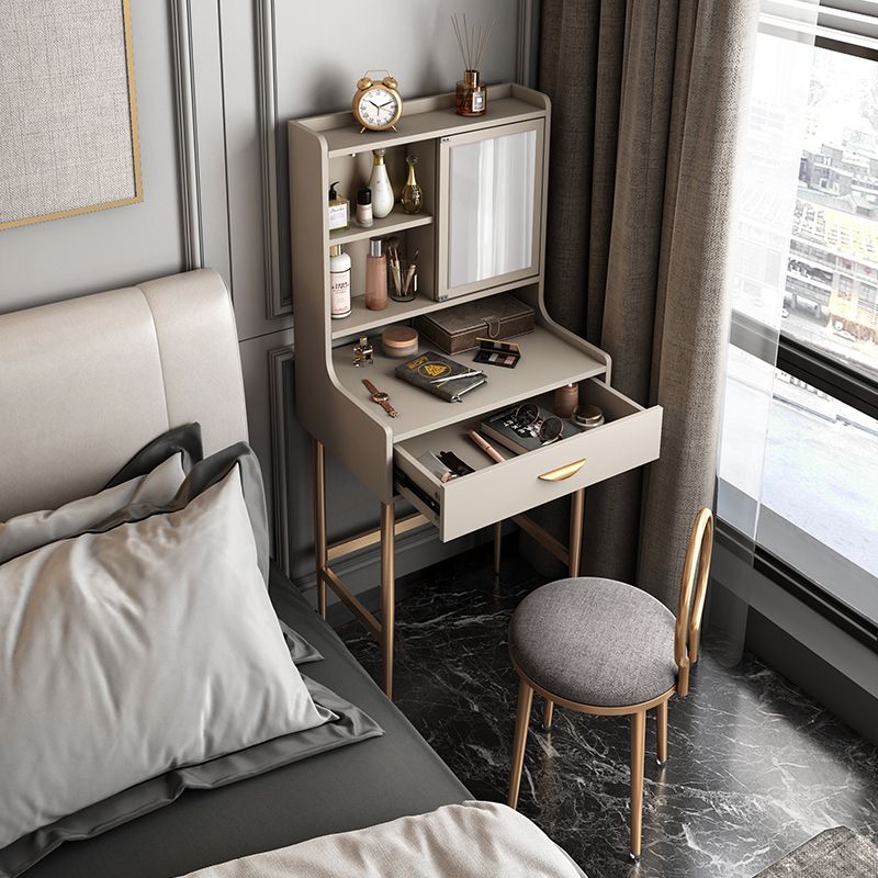 15.74" W x 53.14" H Makeup Dressing Table Stool Set With Drawers for Bathroom