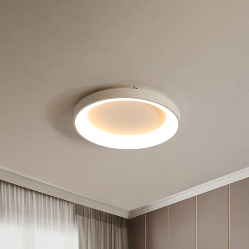 Lámpara de techo de hierro con placa de estilo nórdico, lámpara LED empotrada de 8,5 "/16"/19,5 "de ancho en gris/blanco para dormitorio