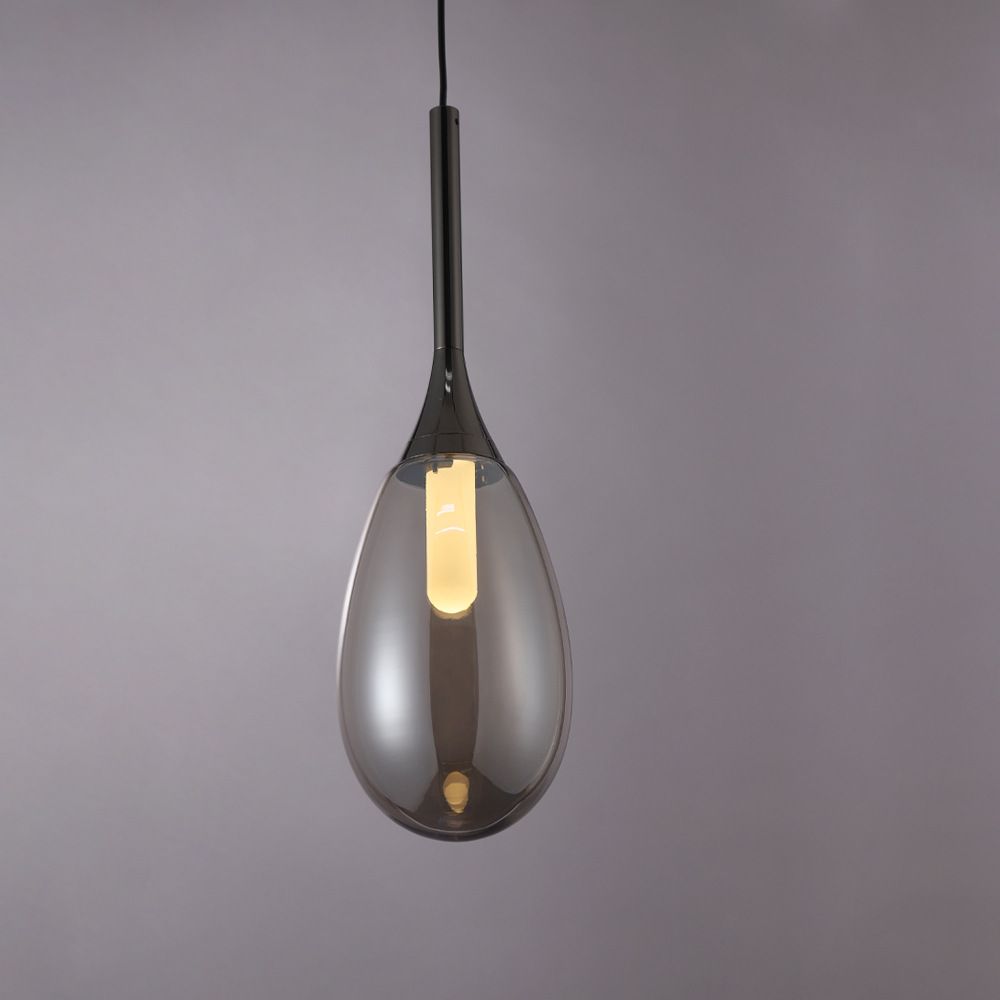1-Light Modern Teardrop Ceiling Light with Glass Shade