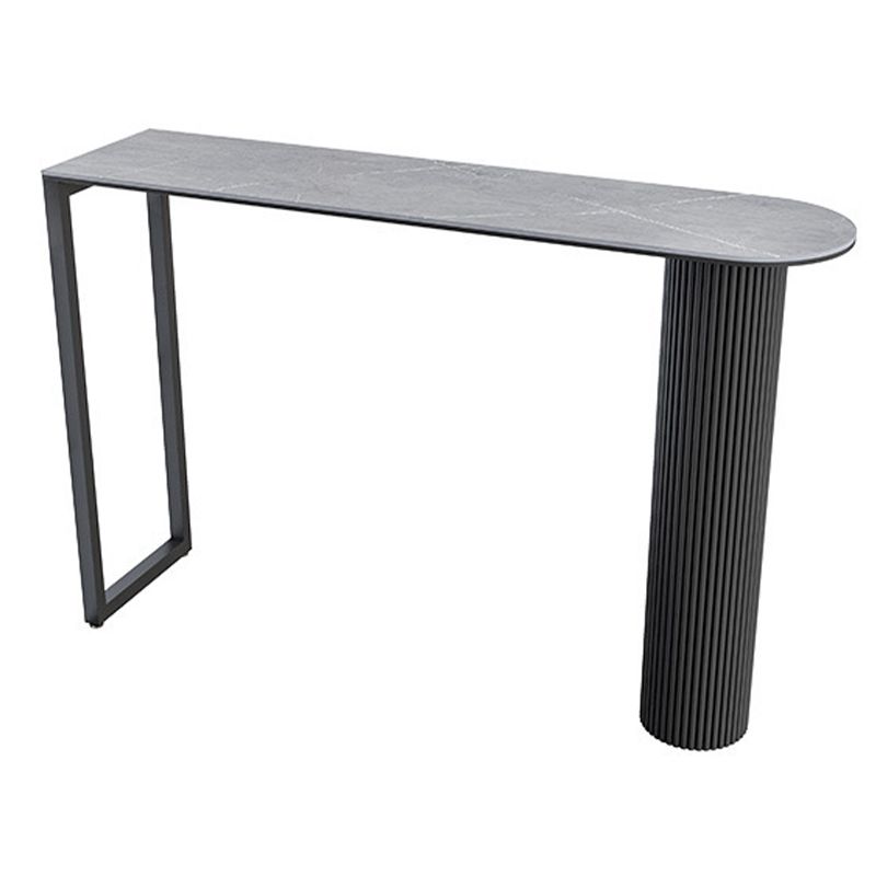 Modern Sintered Stone Bar Table Metal Base Dining Table for Kitchen Living Room