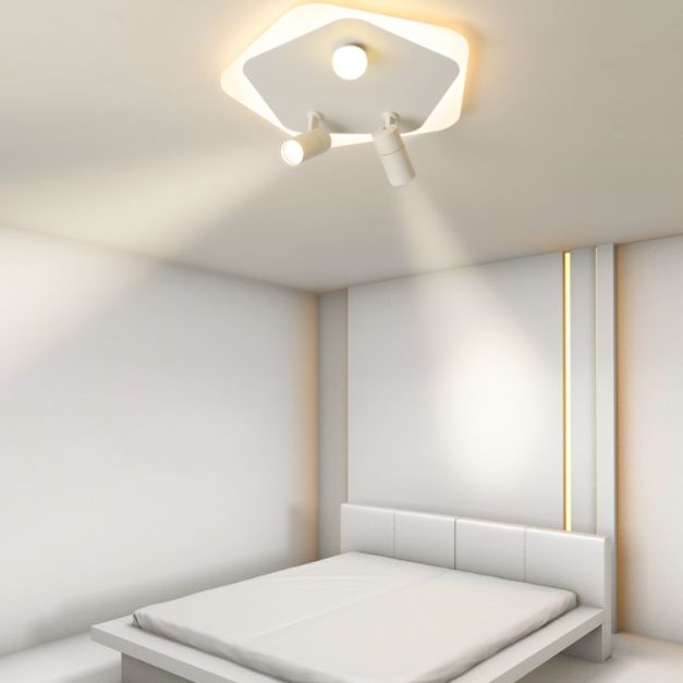 Lampe plate géométrique nouveau style moderne fer LED lampe plate avec 2 spots