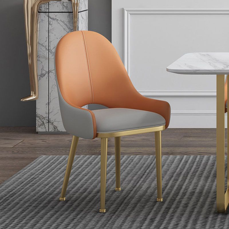 Sillas de comedor de cuero escandinavo, silla tapizada con respaldo sólido para cocina