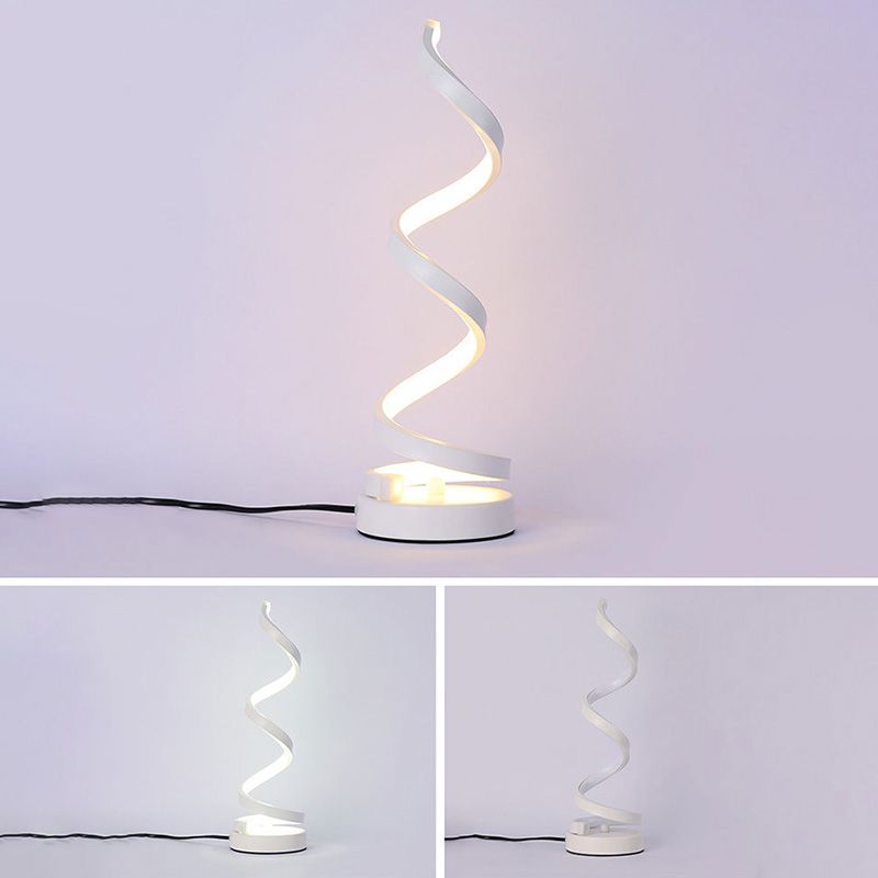 Spiral Night Table Light Contemporary Style Metal LED Table Light for Bedroom