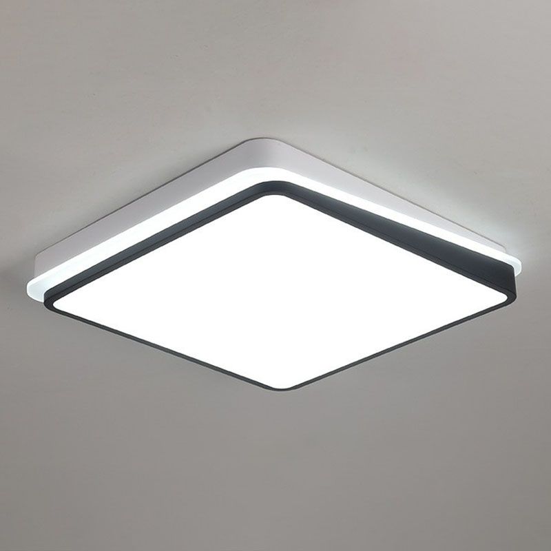 Éclairage encastré quadrilatère en métal Luminaire encastré minimaliste à LED noir et blanc