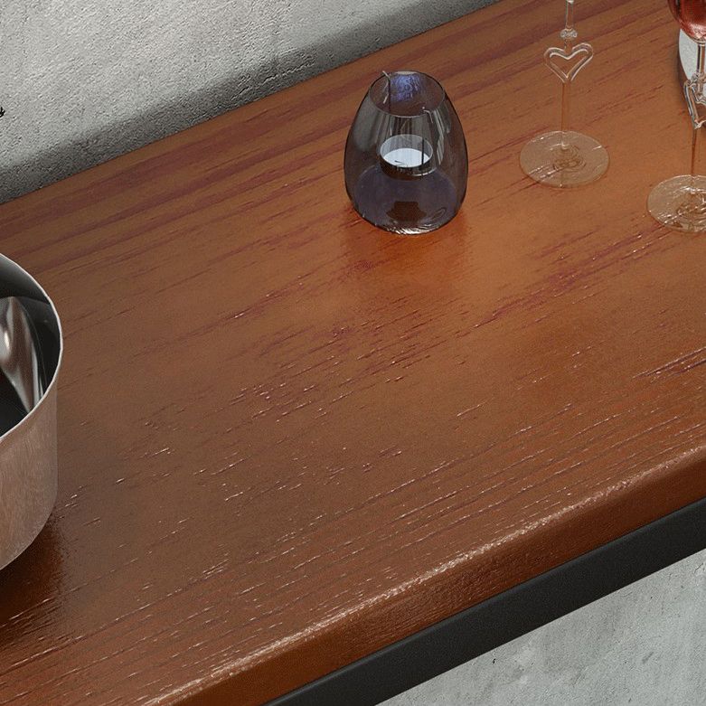 Brown Solid Wood Bar Table Rectangle Dining Table for Kitchen Living Room