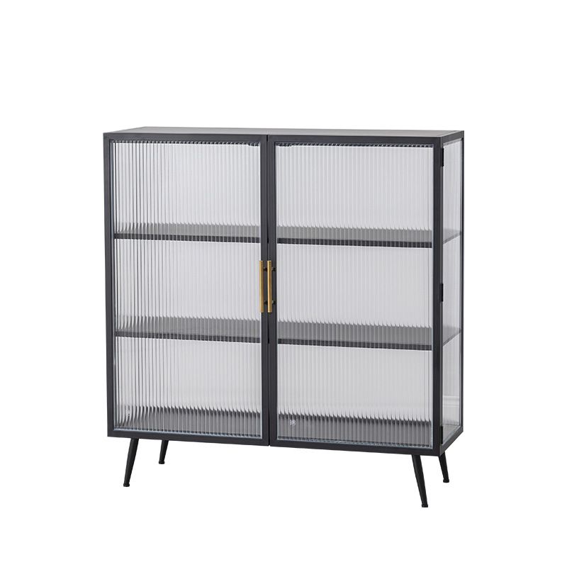 Modern Metal Sideboard Cabinet Home Storage Sideboard with Glass Door