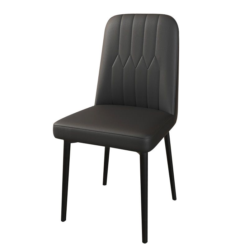 PU Leather Dining Chairs Parsons Armless Side Chair for Restaurant