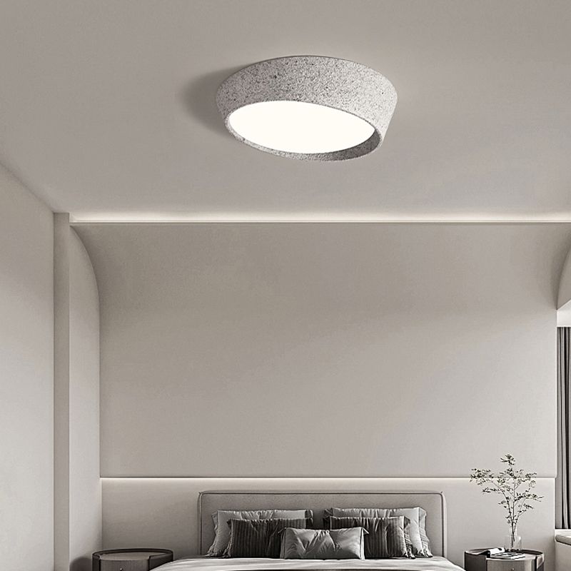 Distressed Finish Flush Mount Iron and Acrylic LED Industrial Ceiling Flush in Grey