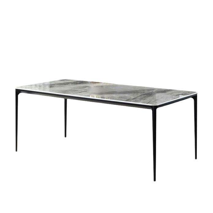 Eettafel met stenen blad Eigentijdse eettafel met 4 poten in zwart