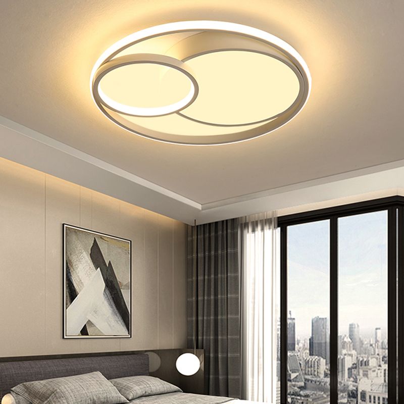 Moderne schwarz-weiße Deckenleuchte mit Acrylschirm, LED-Unterputzleuchte für Wohnzimmer