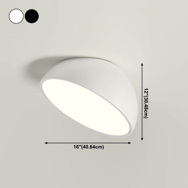 Modern Minimalist LED Flush Mount Iron Hemisphere Sconce Ceiling Light with Acrylic Shade