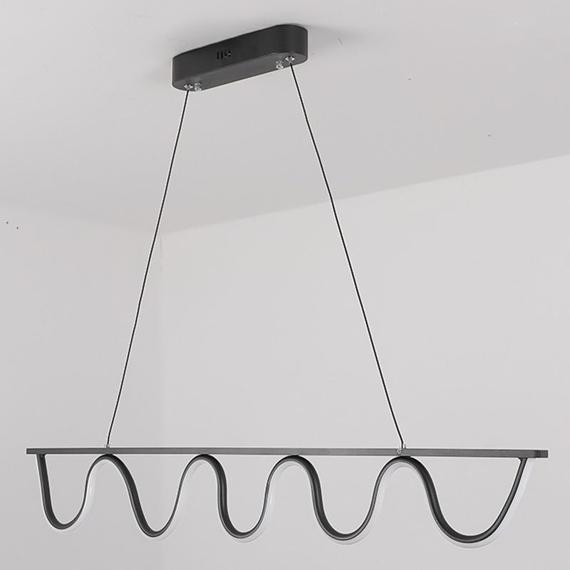 Linear Shape Island Pendant Contemporary Style Metal 1 Light Island Lighting