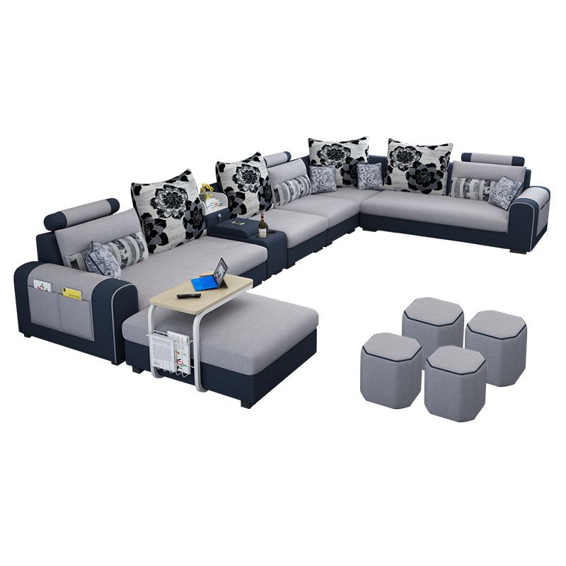 Contemporary 6-seater Modular Sectional with Storage for Living Room