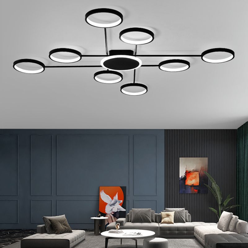 Lámpara de techo contemporánea con montaje empotrado LED Geometry para sala de estar