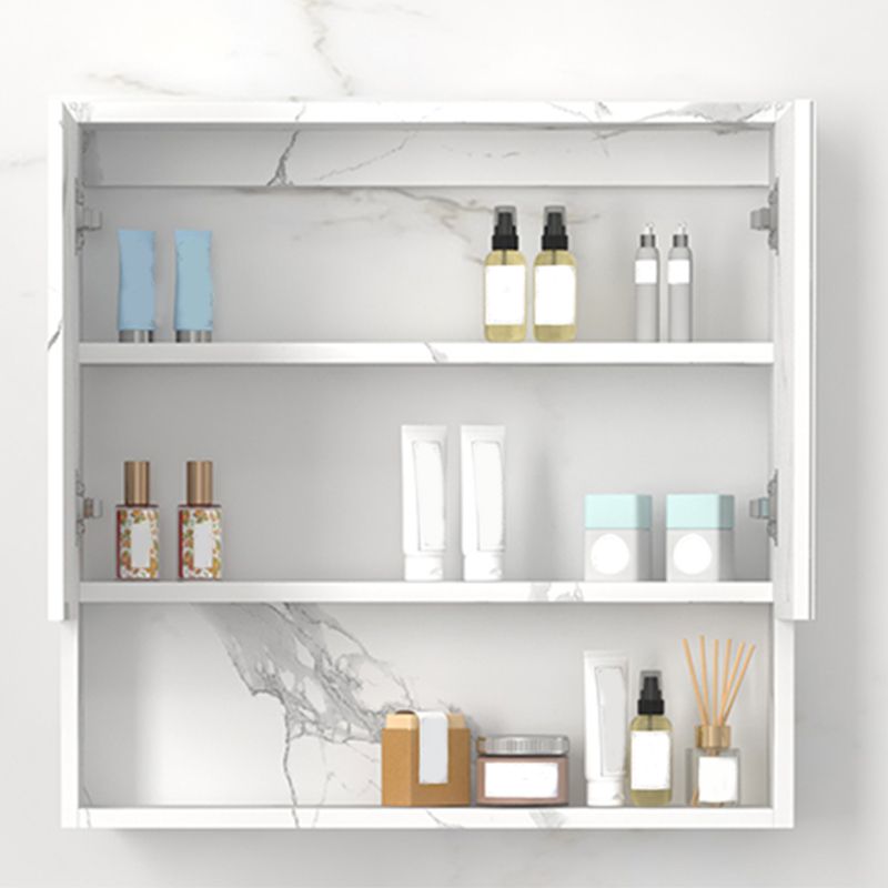 Rectangle Vanity Set White Single Sink Mirror Freestanding Bathroom Vanity with Door