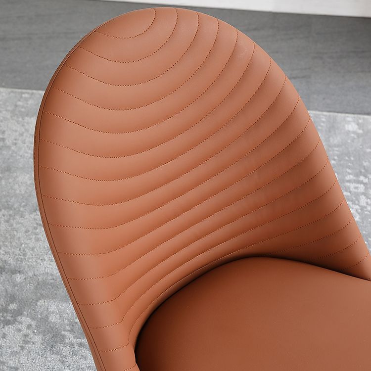 Designer Restaurant Parsons Chair Leather Matte Finish Dining Chair