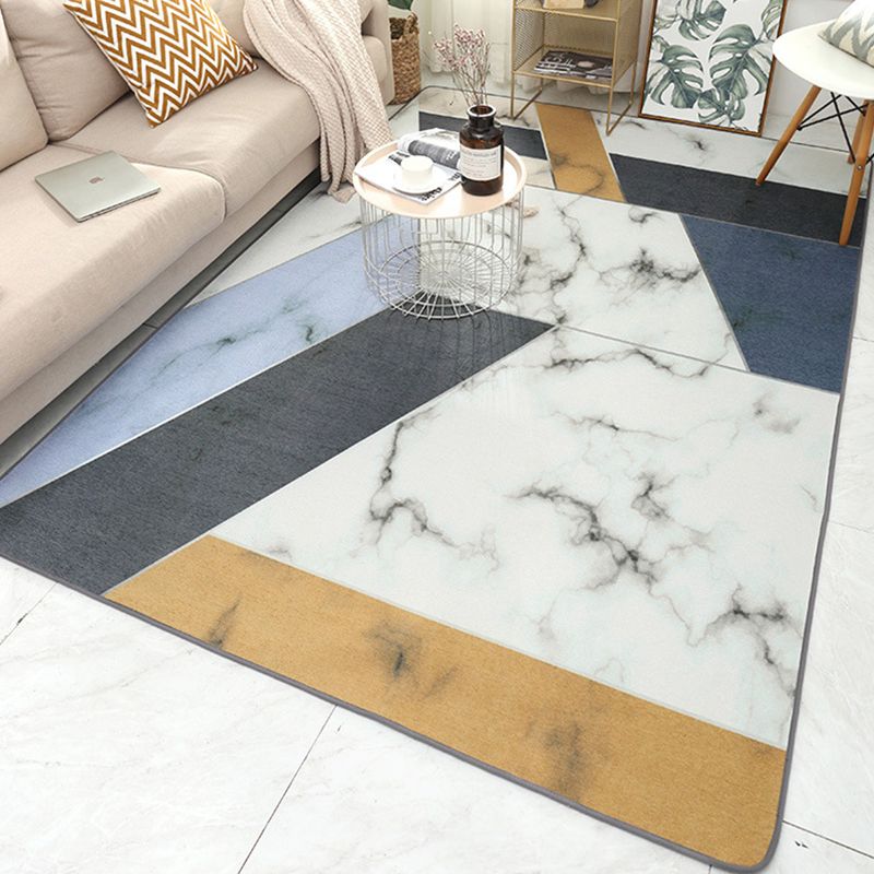 Glam Geometric Print Rug Multicolor Contemporary Rug Polypropylene Machine Wash Anti-Slip Pet Friendly Rug for Home