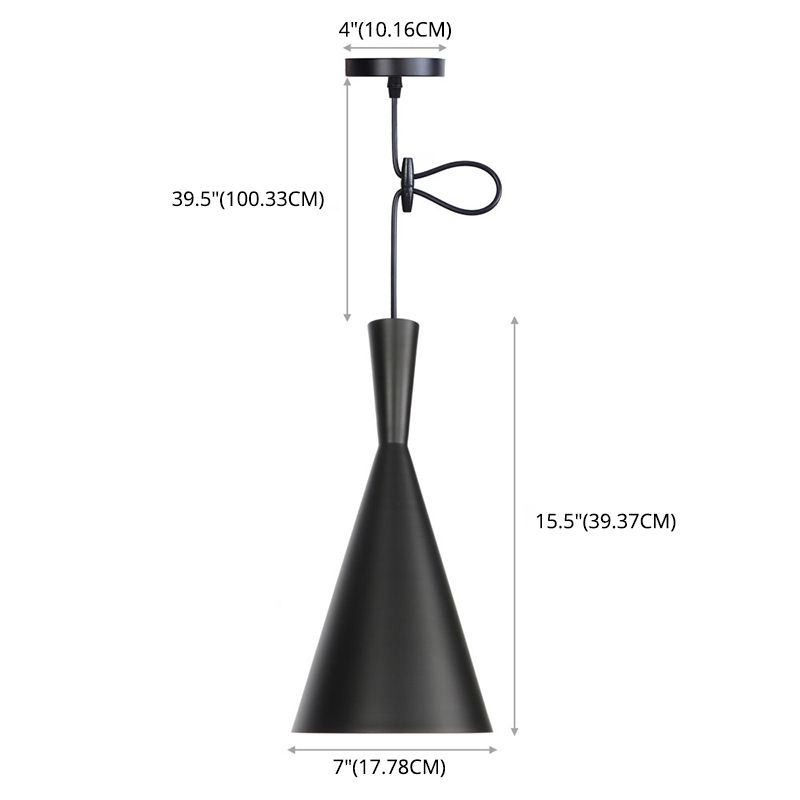 Creative Aluminum Coffee Shop Lighting Pendant Post-modern Style Metal Hanging Light with 39.3" Adjustable Suspension Wire