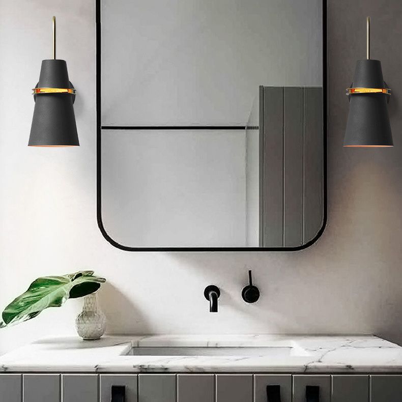 1 Light Metal Wall Light Fixture Modern Tapered Wall Sconces Lighting Fixtures for Bedroom