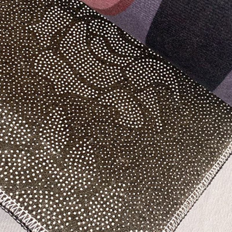 Dark Blue Geometric Rug Polyester Modern Rug Washable Rug for Drawing Room