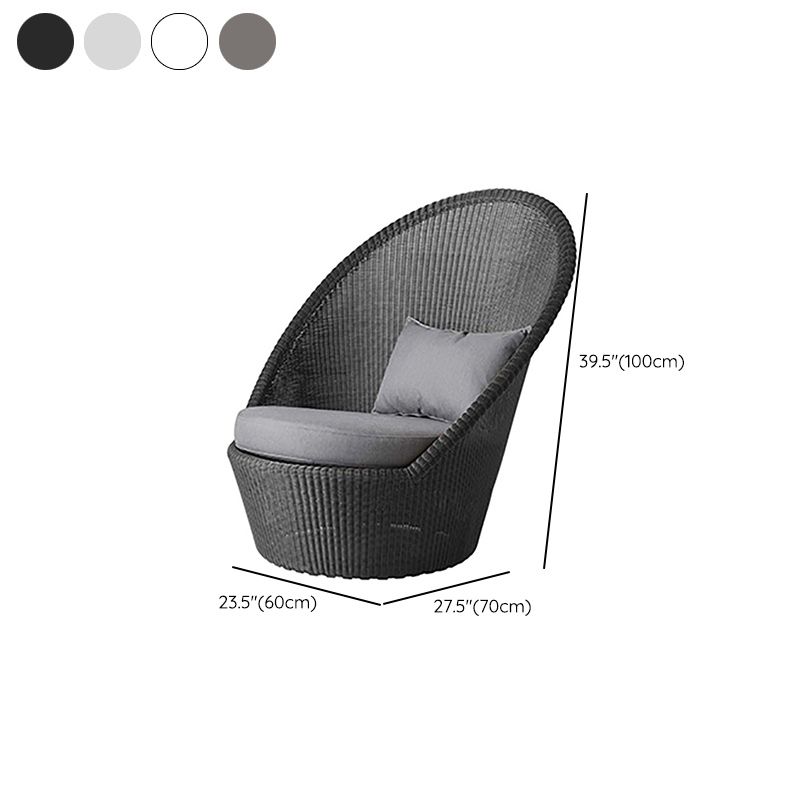 Rattan Outdoor Patio Sofa 27.55" Wide Tropical Patio Sofa with Cushions