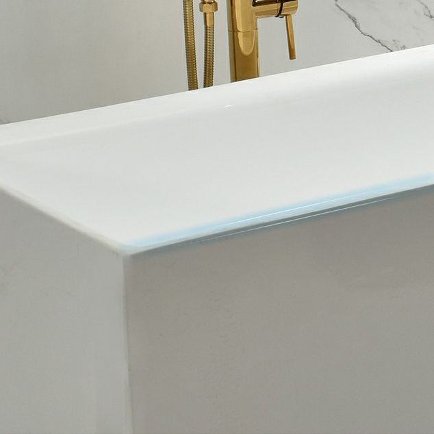 Acrylic Freestanding Bathtub Modern Rectangle Bathtub with Center Drain