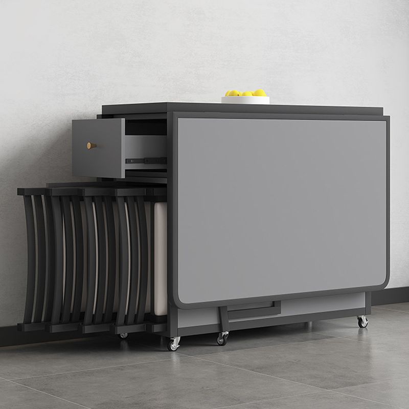 Rectangle Dining Table Set 1/4/5/7 Pcs Folding Table and Chairs with Metal Frame