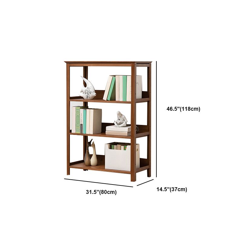Modern Brown Vertical Book Shelf Bamboo Etagere Open Shelf for Home